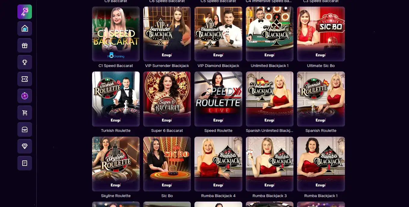 Интерфейс казино Слот Геймс с игровыми автоматами